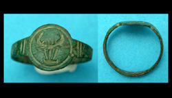 Ring, Medieval, Men's, Bulls Head Signet, ca. 14th-16th Cent